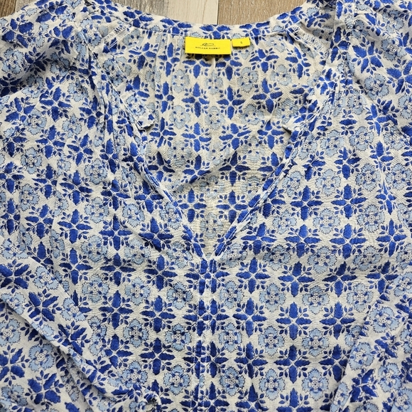 Roller Rabbit Lilian Lucy Top Size Womwn's Small Blue White Blouse - Picture 5 of 12